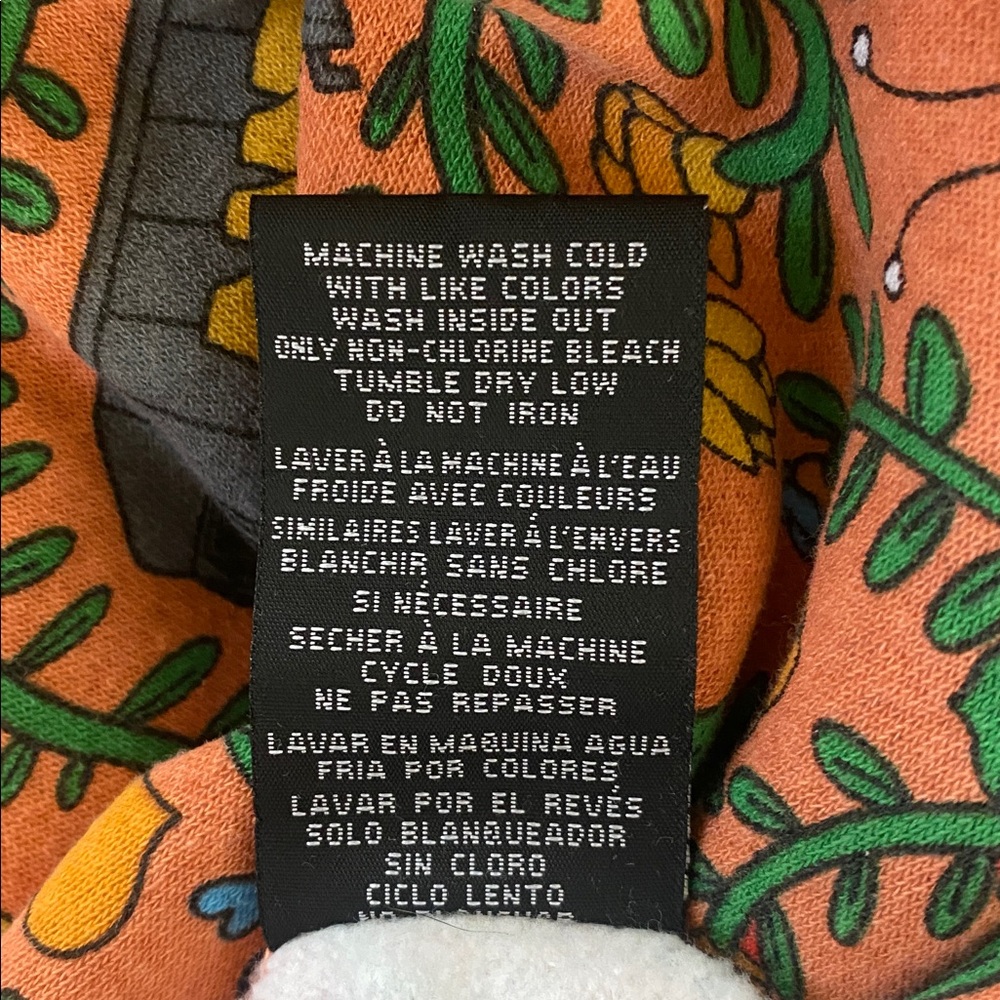 Orange hoodie with skull, dice, dove graphics  with pockets. Small - Picture 16 of 16